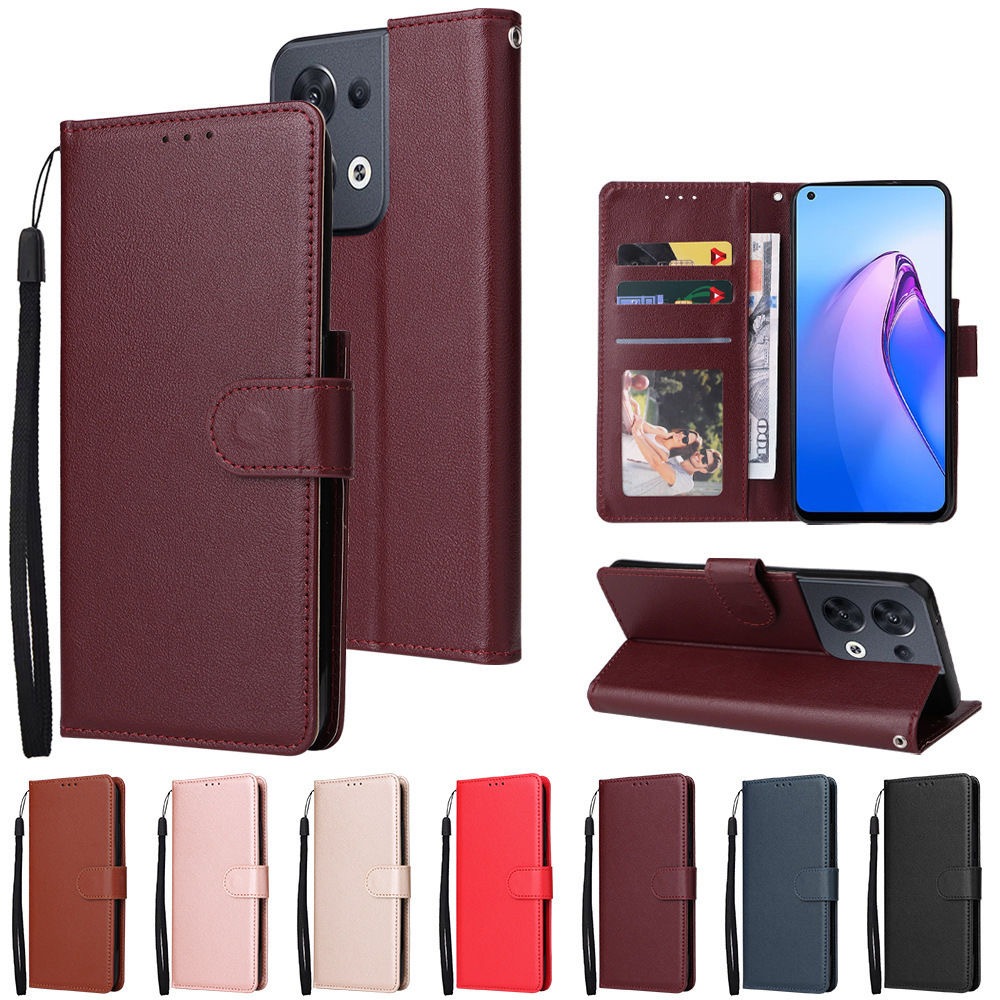 เคสฝาพับ ล็อค สำหรับ oppo Reno8 Reno8T Reno10 10pro Reno11F A78 5G 4G A58 4G A60 A98 5G A77S A5S A79 5G A3pro