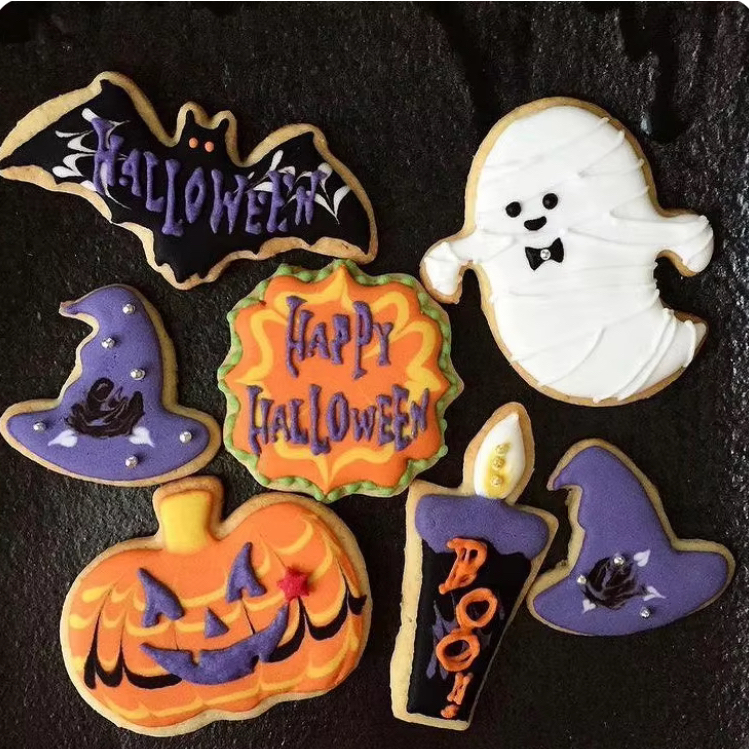 พิมพ์กด ซิลิโคน สแตนเลส ถ้วยเค้ก ตกแต่ง ธีม Halloween Cookie Cutter, Chocolate Mold, Ribbon ถุงมือ อื่นๆ น่ารักมากมาย