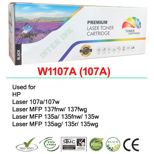 ตลับหมึก Laser MFP 135a/ 135fnw/ 135w/ 135ag/ 135r/ 135wg/ 137fnw/ 137fw/ 137fwg (107A) สีดำ Compatible