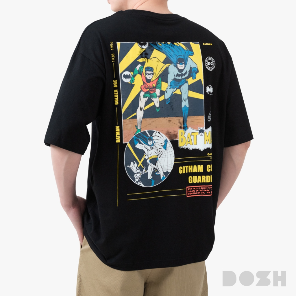 DOSH MEN'S OVERSIZED T-SHIRTS BATMAN เสื้อยืดโอเวอร์ไซส์ DBMT5316-BL (M-2XL)