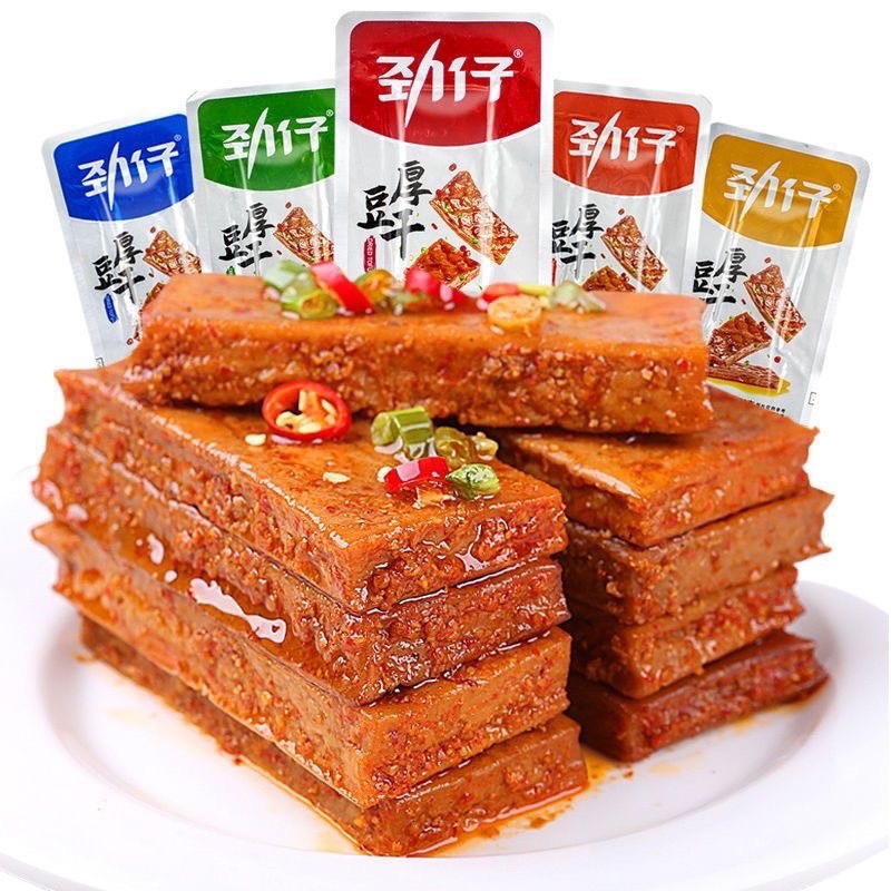 RS.006 จินไจ่ เต้าหู้ถัวเหลืองปรุงรส เนื้อแน่นหนึบอร่อยหลากรสชาติ ขนาดกรัม