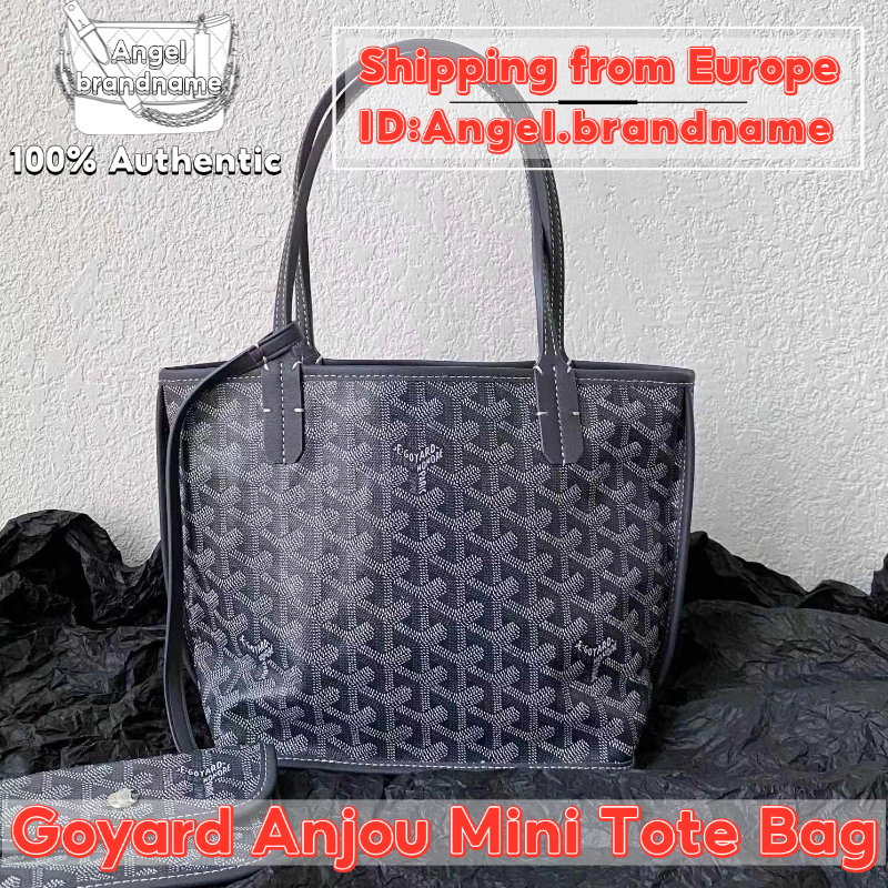 Shopee ถูกที่สุด💯ถุงของแท้👜Goyard Anjou Mini Tote Bag Grey กระเป๋าสะพายคลาสสิก ขายร้อนทั่วโลก