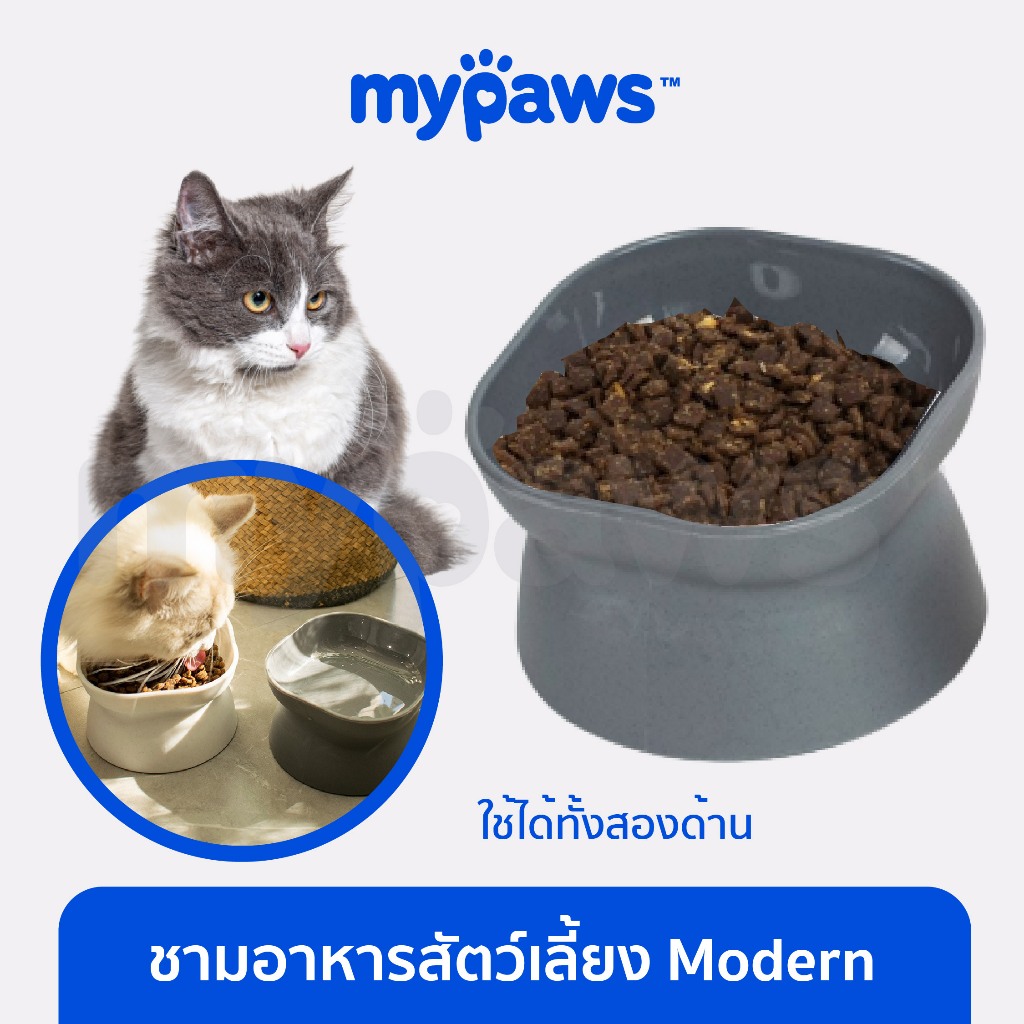 ซื้อ My Paws ชามอาหารสัตว์เลี้ยง แบบใช้ได้สองด้าน ทรงสูง