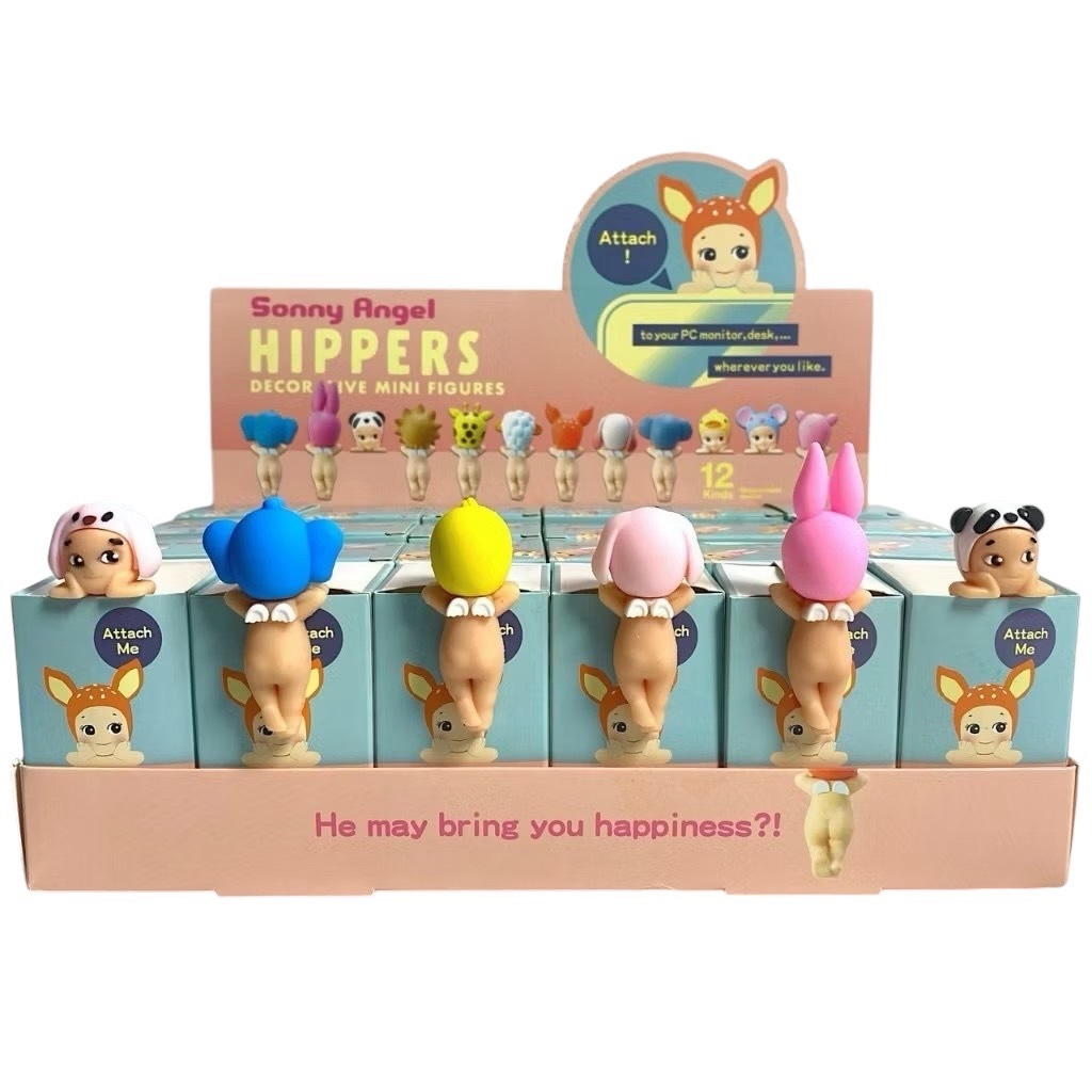 SONNY ANGEL HIPPERS ที่เกาะโทรศัพท์ รุ่นกล่องสี่เหลี่ยม 24กล่อง ตุ๊กตาเกาะมือถือTY09