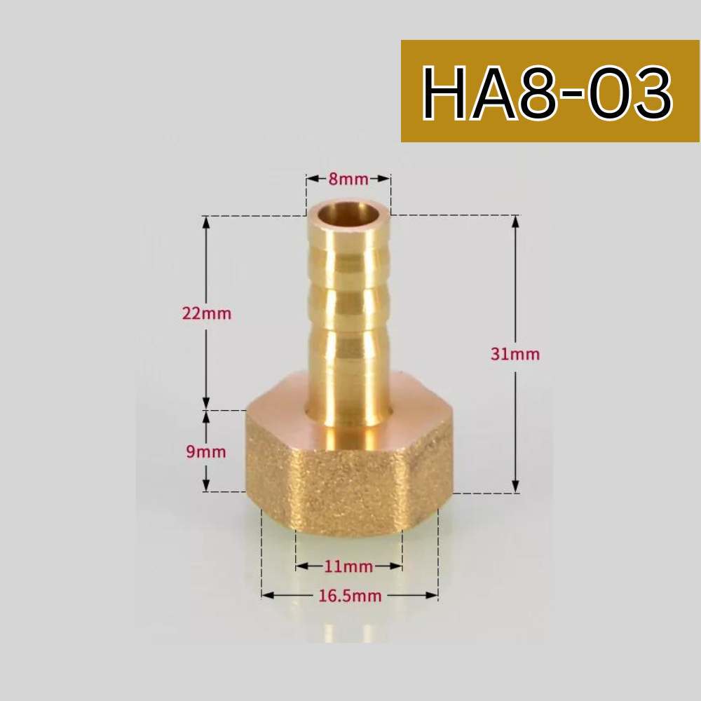 Apluz ข้อต่อทองเหลือง ข้อต่อหางปลา เกลียวใน - สายเสียบหางปลาไหล ไม่เป็สนิม พร้อมส่ง - รูปที่ 7