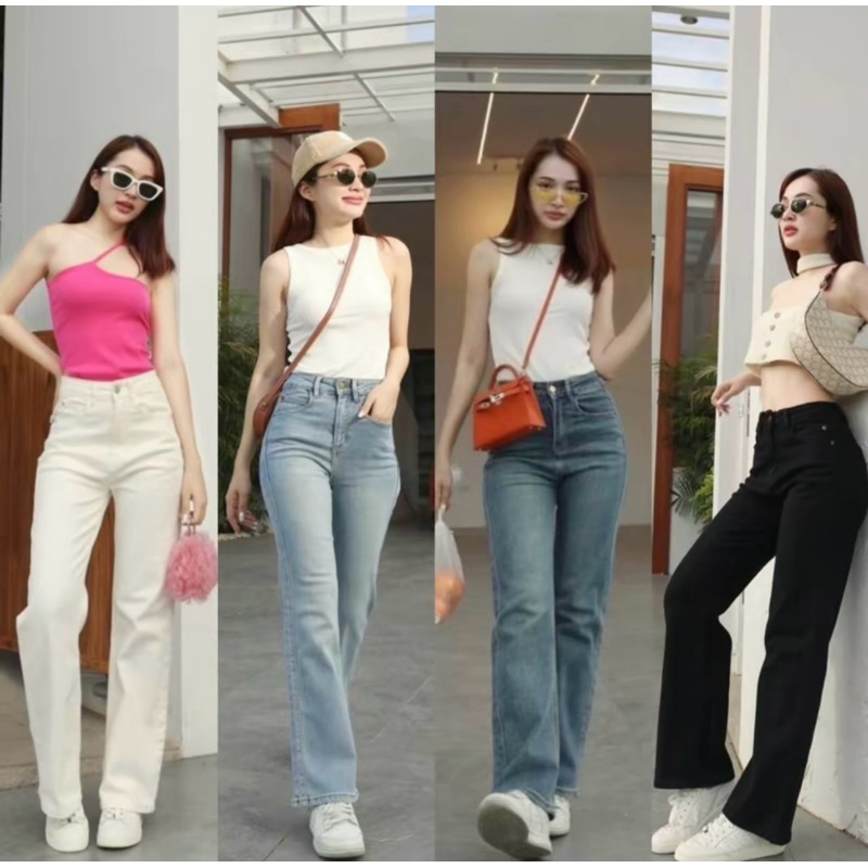 ส่งต่อยีนส์ป้ายploy (pp3597) สีขาว,สีอ่อน s (เอว25-26 สพ35-36) ผ้ายืด นิ่ม