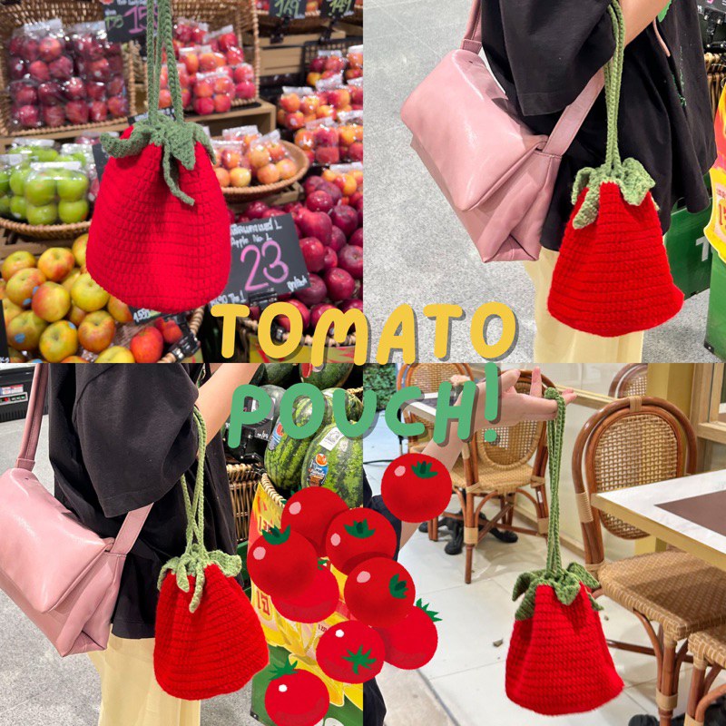 tomato bag ⸝ ⸝ tomato pouch กระเป๋ามะเขือเทศ —̳͟͞͞ ใช้เวลาจัดส่งจริงประมาณ 3-5 วัน