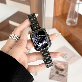 สายสแตนเลสสตีลอินเทรนด์โซ่โลหะสำหรับสาย smart watch11 10 8 7 se 6 5 4 3 watch band บุคลิกภาพ สายนาฬิกา stain