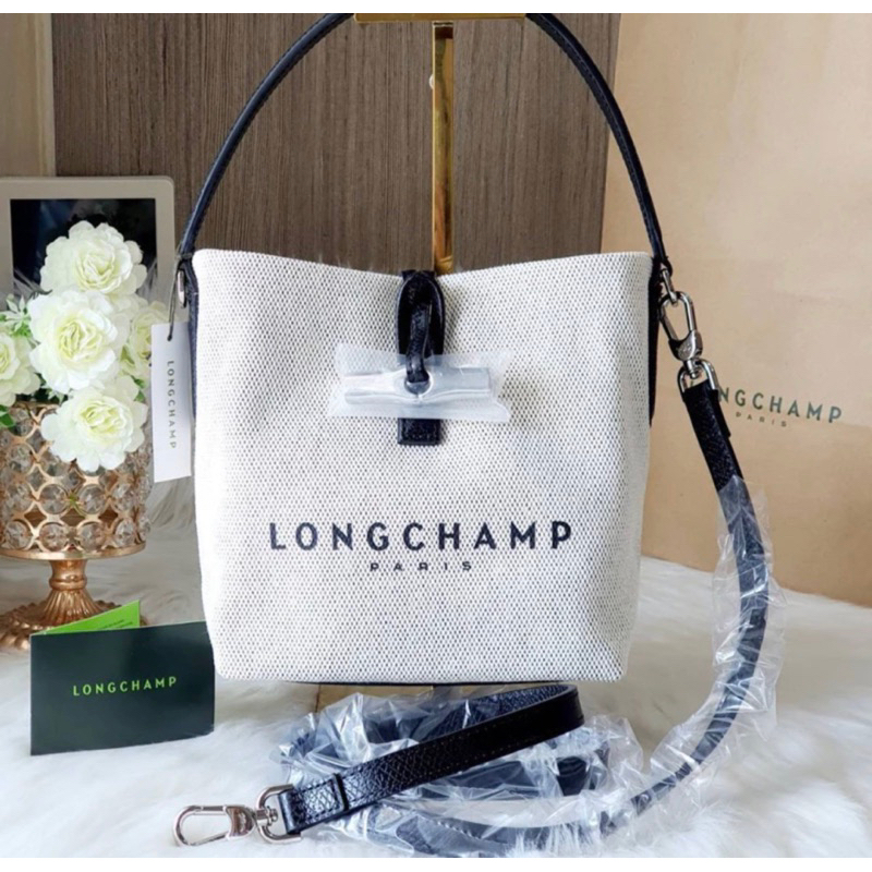 LC Longchamp Roseau Bucket Bag S - Beige