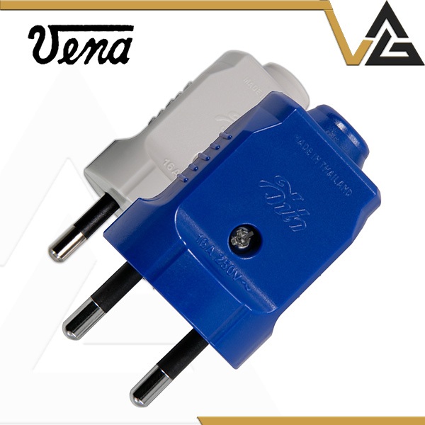 VENA PP-1623 ปลั๊ก​ตัวผู้​ 2 ขากลม วีน่า 16A​ 250V ทองเหลือง วัสดุเกรด A คุณภาพสูง Power male plug