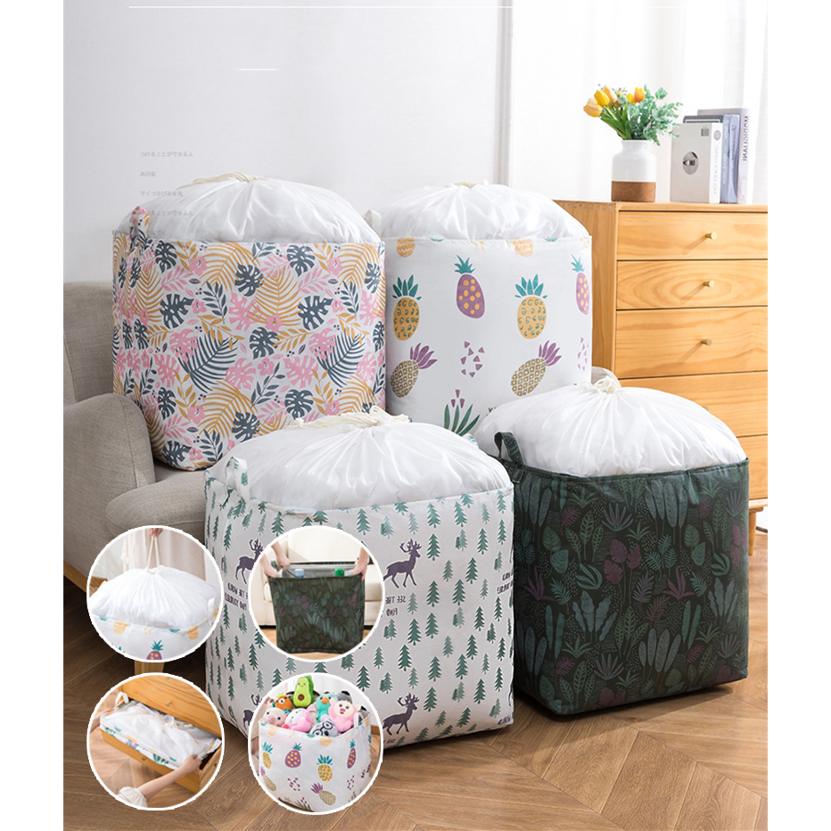 #CC56 Storage basket XL (100L) ตะกร้าเก็บของ ตะกร้าผ้า กระสอบผ้า ถุงเก็บผ้า ปากถุงสามารถรูดปิดได้