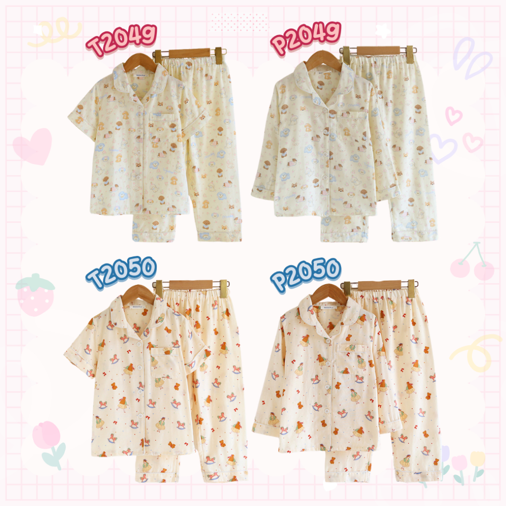 รวมชุดนอน Muslin Kid ผ้ามัสลิน (T/P2048 T/P2050 P2051 T/P2052 T/P2053 T/P2054 T/P2055 T/P2056)