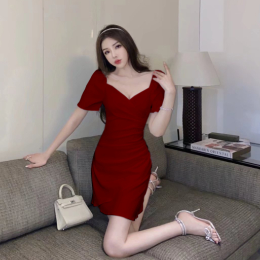 เดรสแฟชั่น เดรสกระโปรง เดรสแขนกุด เดรสออกงานสาวอวบ มินิเดรส เดรสน่ารักสไตล์เกาหลี เสื้อผ้าแฟชั่นผู้หญิง ชุดเดรส