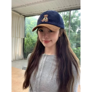 พร้อมส่ง หมวกแก๊ปสไตล์เกาหลี ผ้าลูกฟูก งานปักหมี🐻TEDDY CAP