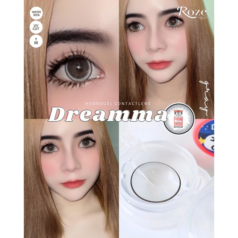 Dreamma Gray/Brown By Roze lens เลนส์ไฮโดลเจล แถมตลับจ้า