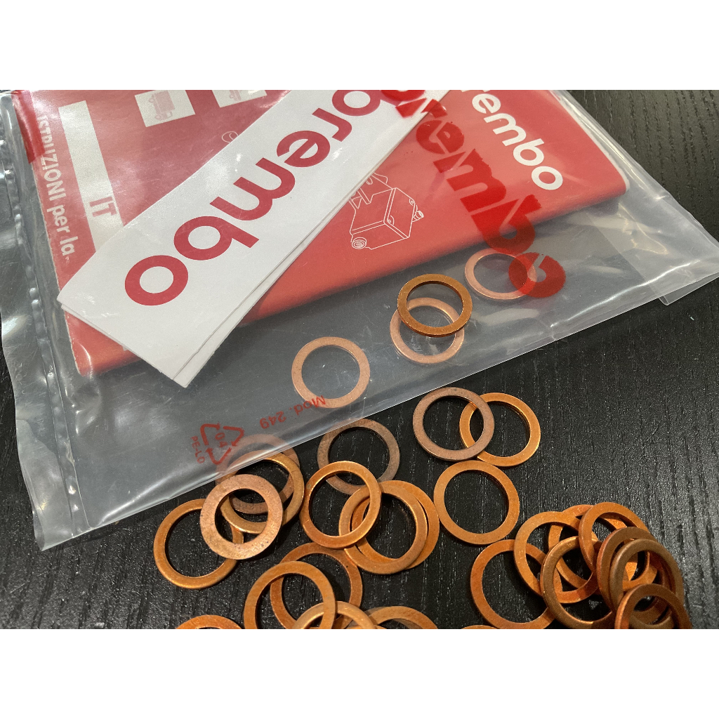 แหวนทองแดง Brembo แหวนน้ำมันเบรคทองแดง BREMBO เเบรมโบ้ แท้ M10(10/20/50 ตัว)