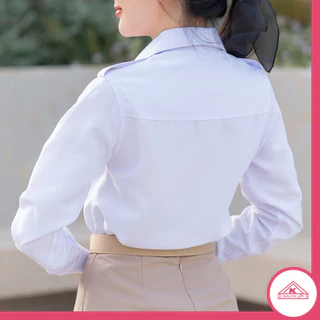 ชุดพนักงานกระทรวงสาธารณสุขหญิงพร้อมโลโก้ คอเชิ้ตแขนยาว+กระโปรง(ขายแยกชิ้น)