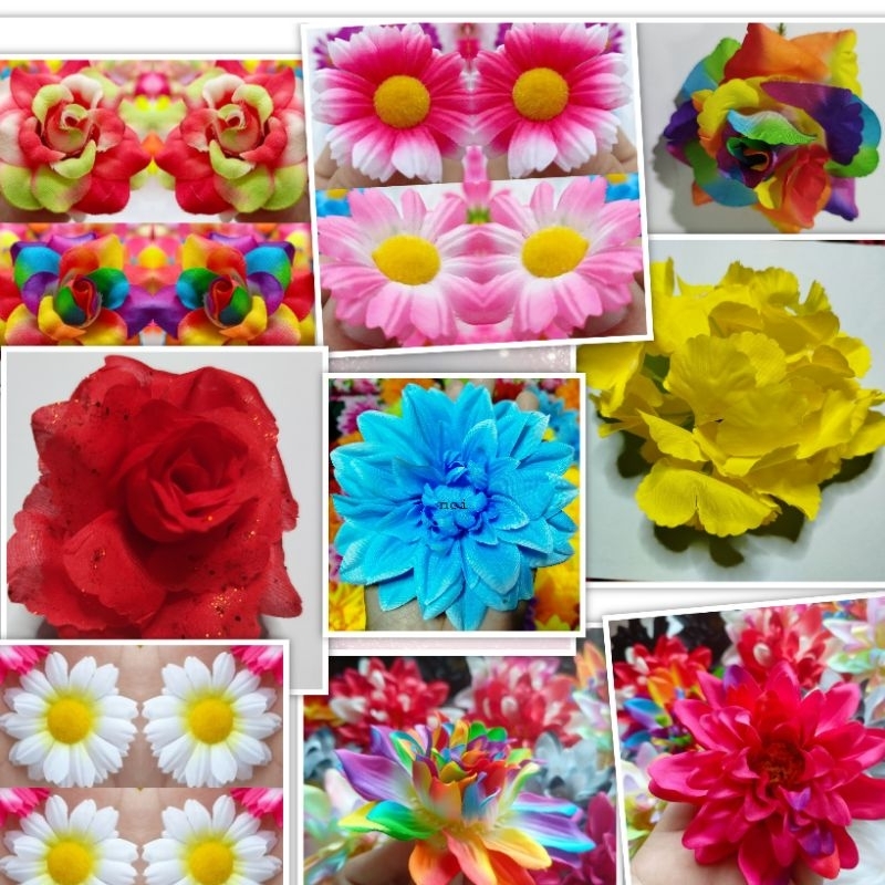 ต่างหูดอกไม้แบบหนีบ🌼กิ๊บติดผมเครื่องประดับสีสันสดใส