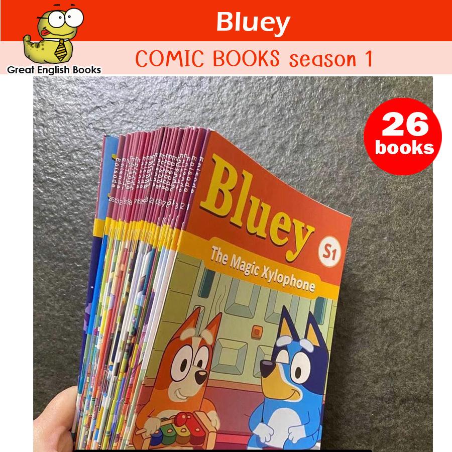 (ใช้โค้ดรับcoinคืน10%ได้) หนังสือการ์ตูนภาษาอังกฤษ  Bluey Comic books season 1 จำนวน 26 เล่ม