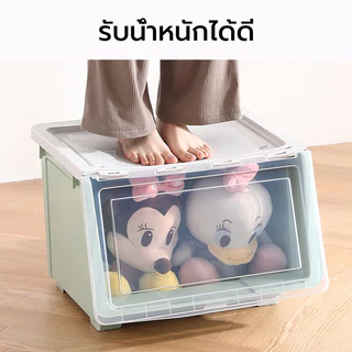 กล่องพลาสติก กล่องฝาหน้า วัสดุ PP อเนกประสงค์มีล้อ ลังอเนกประสงค์