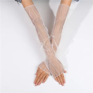 พร้อมส่งในไทย// 05 ลูกไม้ซีทรู ถุงมือตาข่ายลูกไม้ แฟชั่นโลลิต้า (Lolita Fashion) ปลอกแขนแฟชั่น
