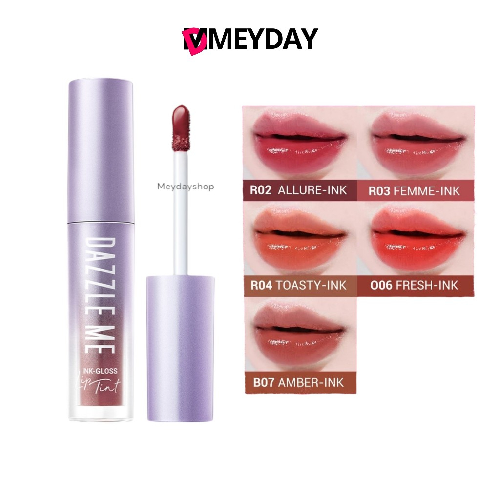 ลิปกลอสทินท์ ปากฉ่ำวาว แดซเซิล มี ติดทน กันน้ำ DAZZLE ME Ink-Gloss Lip Tint ปริมาณ 2 กรัม