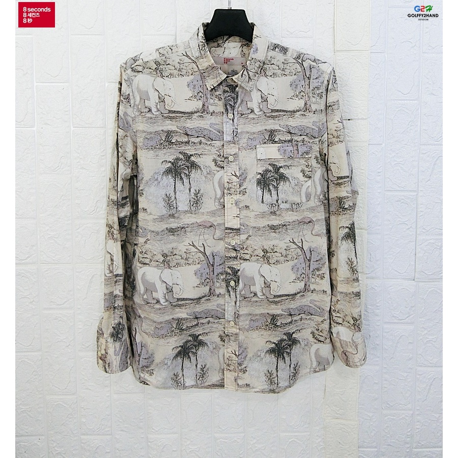 8 SECONDS แท้ อก41 เสื้อเชิ๊ตแขนยาวลายคลาสสิกวินเทส