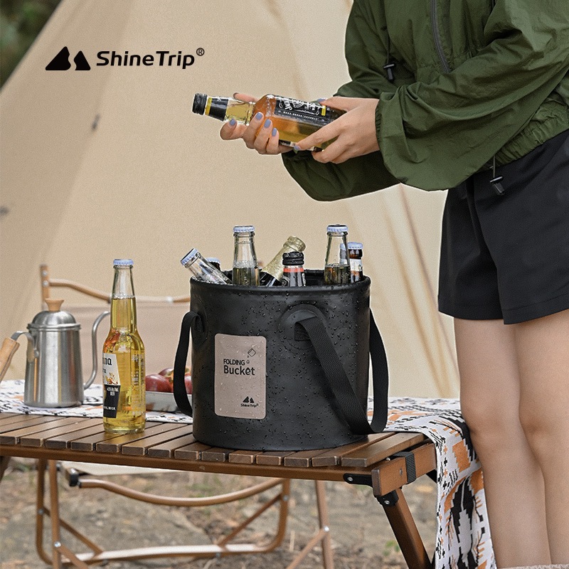 ถังน้ำพับได้ Shine Trip ใช่สำหรับใส่น้ำ น้ำแข็ง ล้างผักผลไม้ ล้างจาน ใส่เครื่องดื่ม น้ำหนักเบา