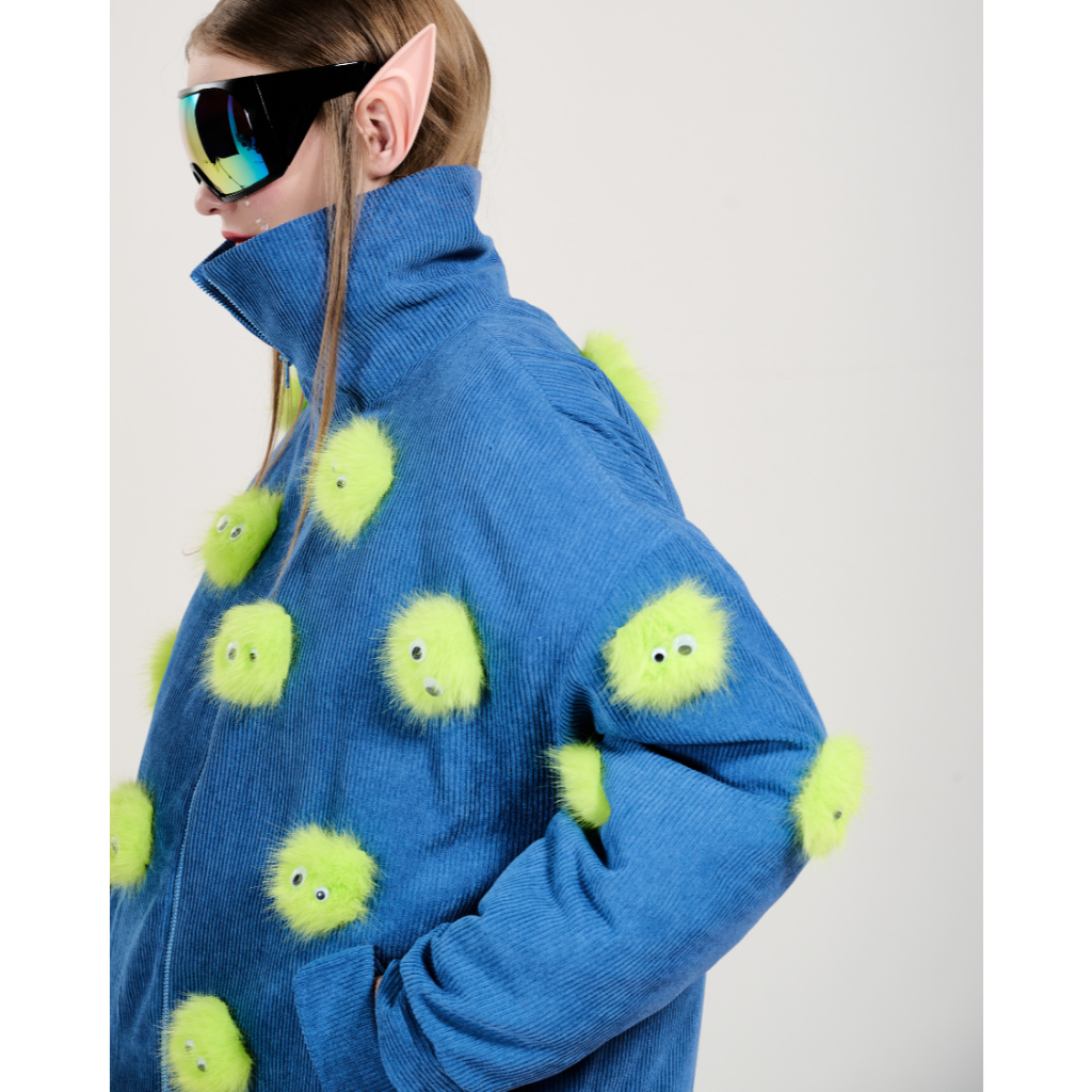 The SRT X13 Monster Oversized Jacket (TJK231) - แจ็คเก็ตโอเวอร์ไซส์ คอตั้ง ซิปหน้า บุใยสังเคราะห์ — صورة 6
