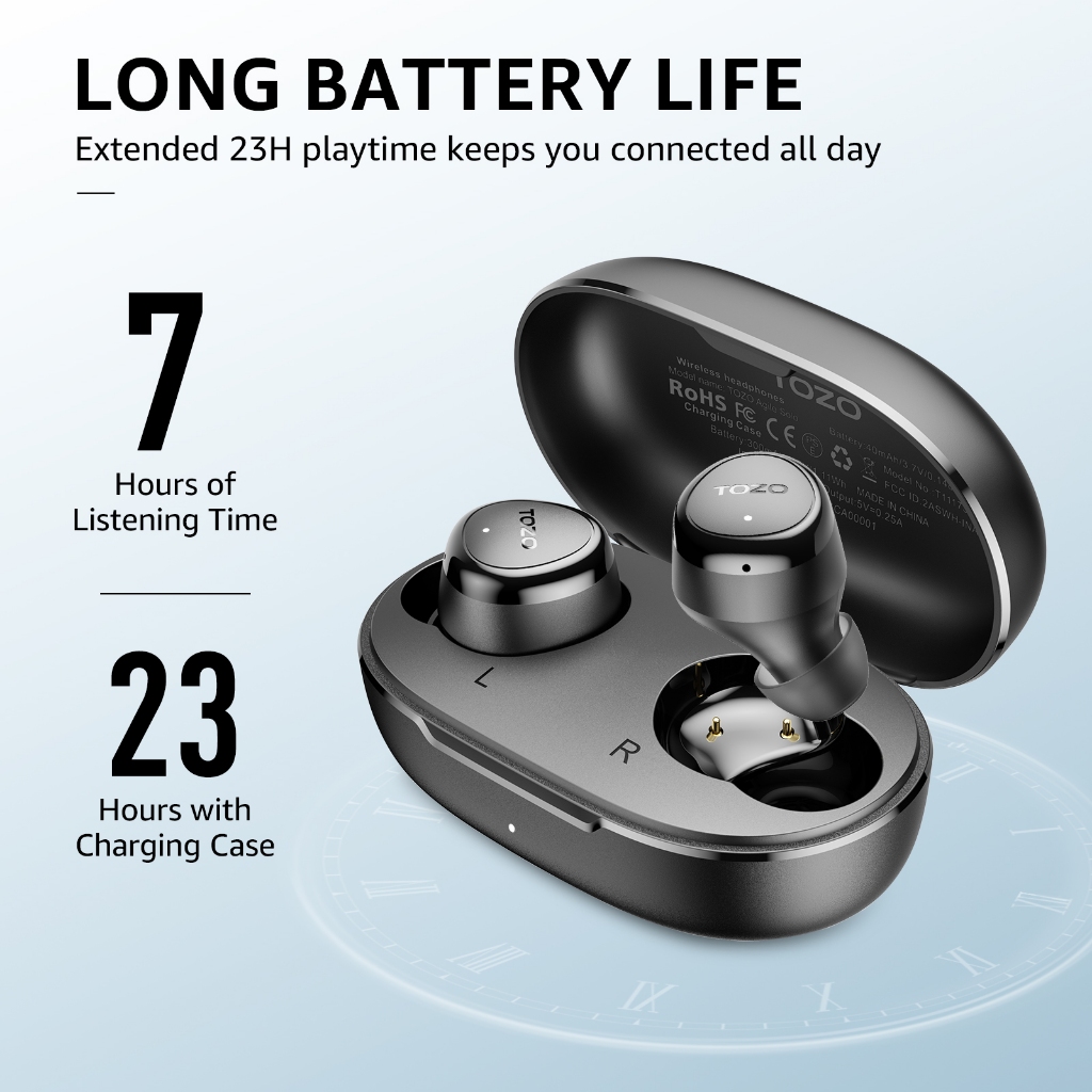 [ประกันศูนย์ไทย] TOZO Agile Solo หูฟังบลูทูธ หูฟังไร้สาย หูฟังอินเอีย เสียงใส Bluetooth 5.3 แบต 7ชม/ชาร์จ IPX4 Game Mode