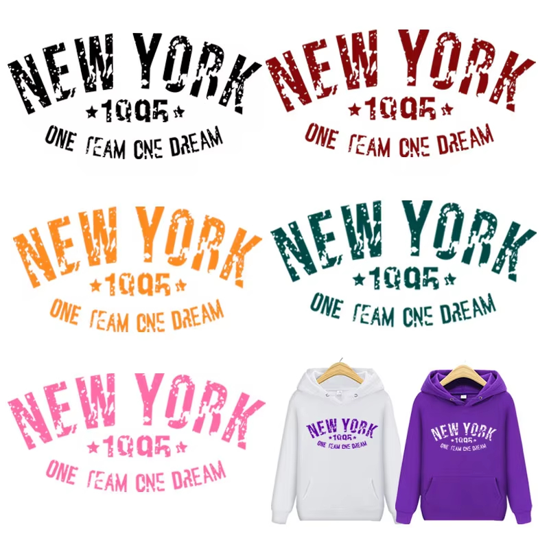 ตัวรีดติดเสื้อ ลายอักษร(F.273) Newyork สีม่วง/เขียว/ชมพู /ดำ รีดติดง่ายทุกเนื้อผ้า DIY Patches