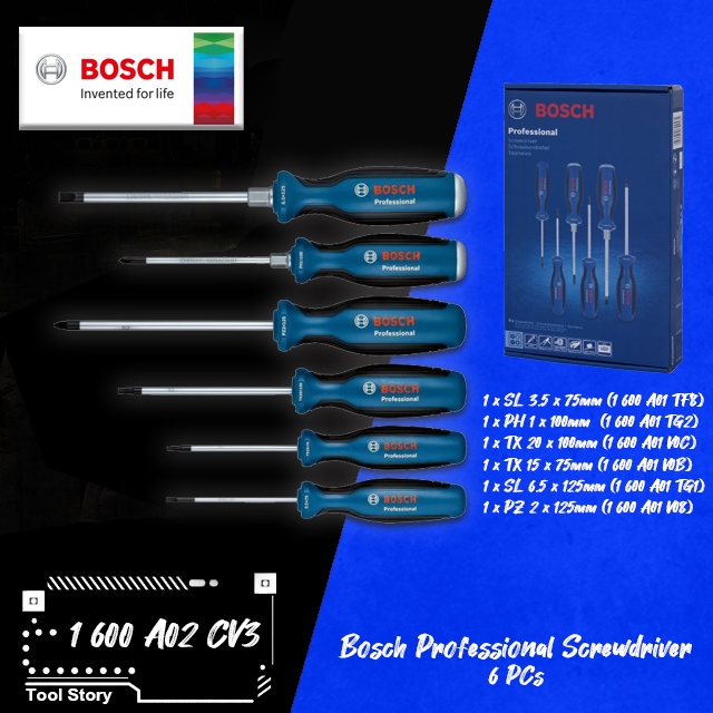 Bosch ชุด ไขควง 6 ตัวชุด 1 600 A02 CV3
