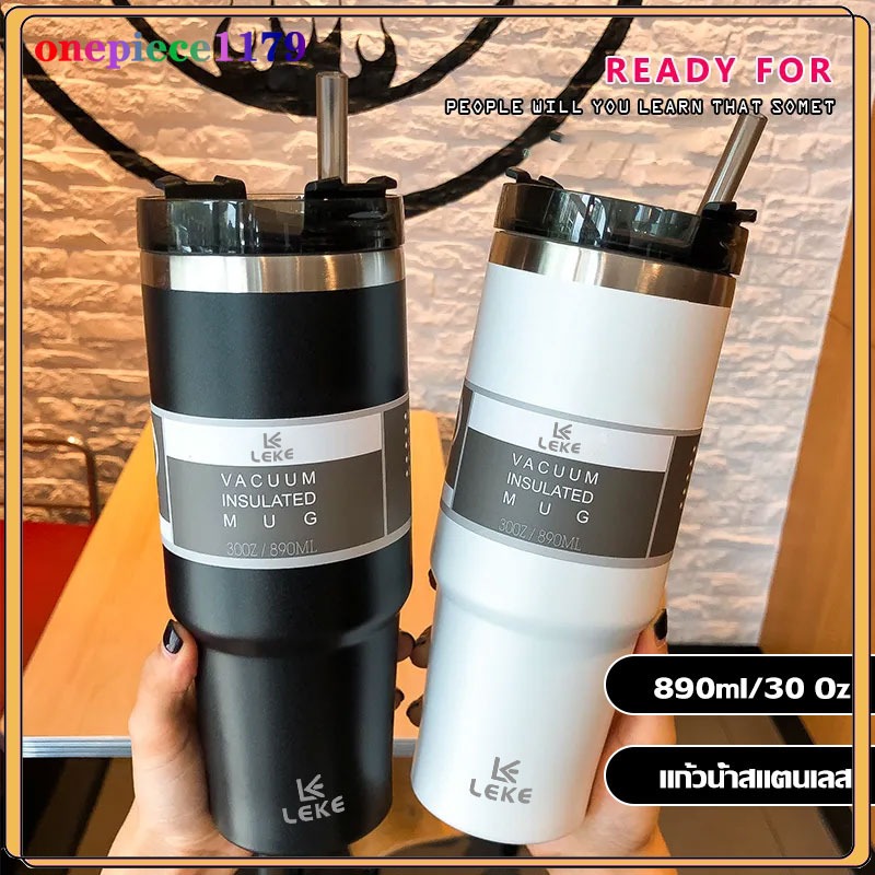 แก้วเก็บความเย็น LEKE สแตนเลสแท้ รับประกันไอน้ำไม่เกาะแก้ว ขนาด 30OZ ออนซ์ เก็บเย็น-ร้อนได้นาน แก้วสแตนเลส BOTTLES(526)