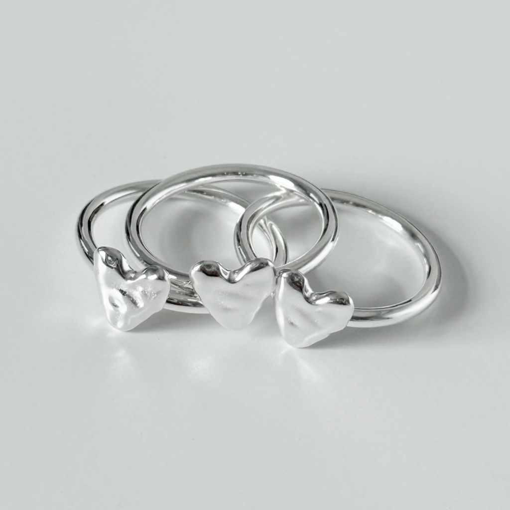 (ring) : ROUGH HEART RING SILVER 925 (PRICE PER PIECE) | แหวนเงินแท้ แหวนเงินแท้ จี้หัวใจ (ราคาต่อวง) | YOUR WISHLIST