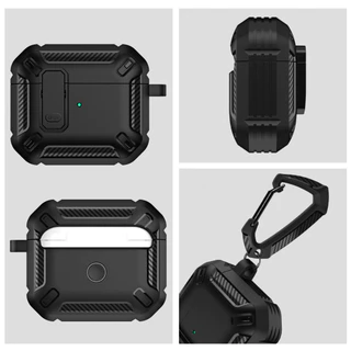 เคสแอร์พอด Pro3 Case Airpods รุ่นที่ 4 3 2 1 Pro ลายคาร์บอน เคฟล่าร์ คลิปล็อค เคสแข็ง พร้อมที่คล้อง (Model.41)