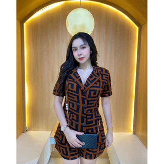 SS2_ชุดเซ็ตเสื้อสูท+กางเกงขาสั้น ผ้าวูลเวฟ ผ้ายืดใส่สบาย สาวอวบใส่ได้ ผู้หญิง Clothing Lady Women