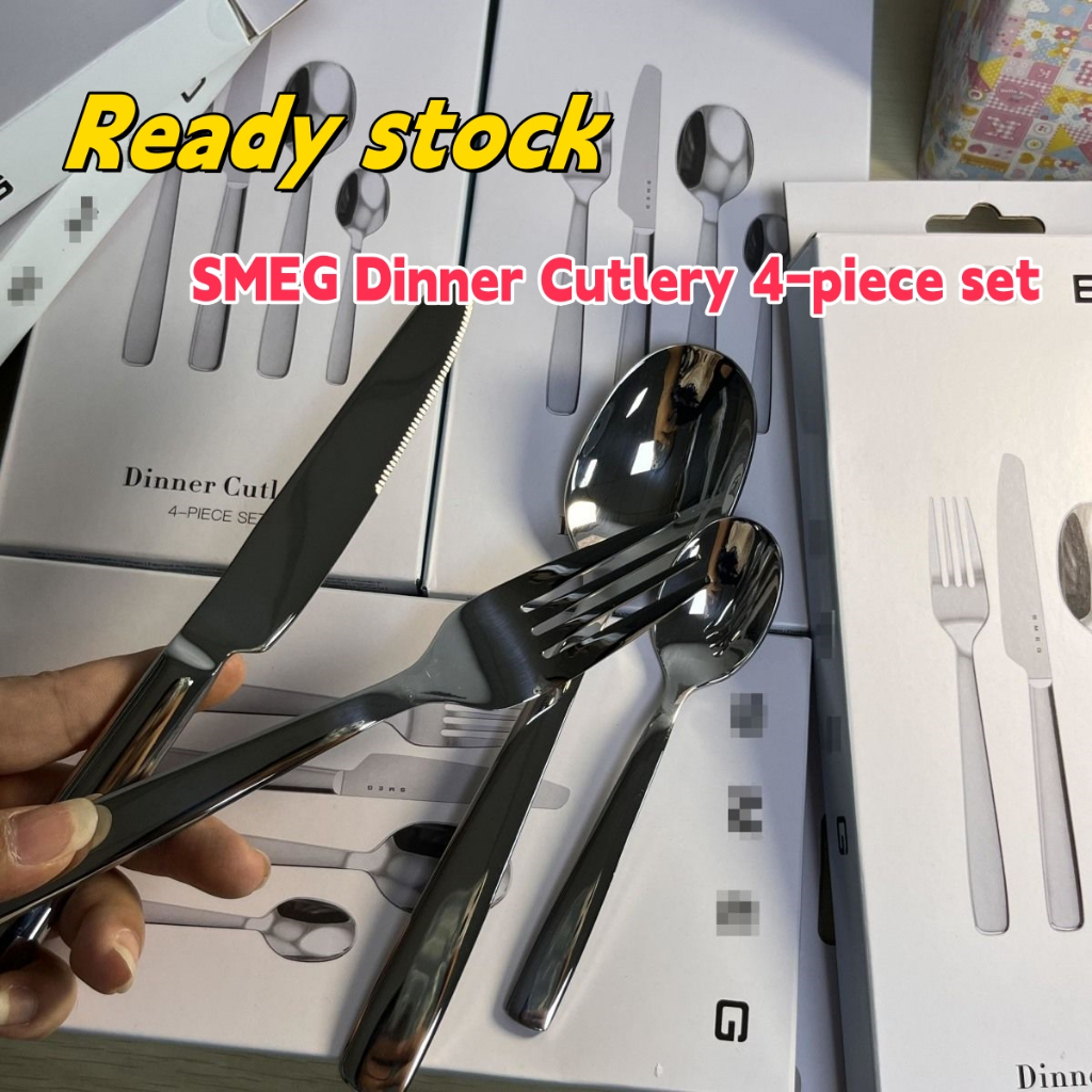 พร้อมส่ง Smeg แท้ 100% ช้อนส้อม ชุดช้อนส้อมมีด ชุดช้อนส้อมพกพา มีให้เลือก SMEG Dinner Cutlery 4-piece set
