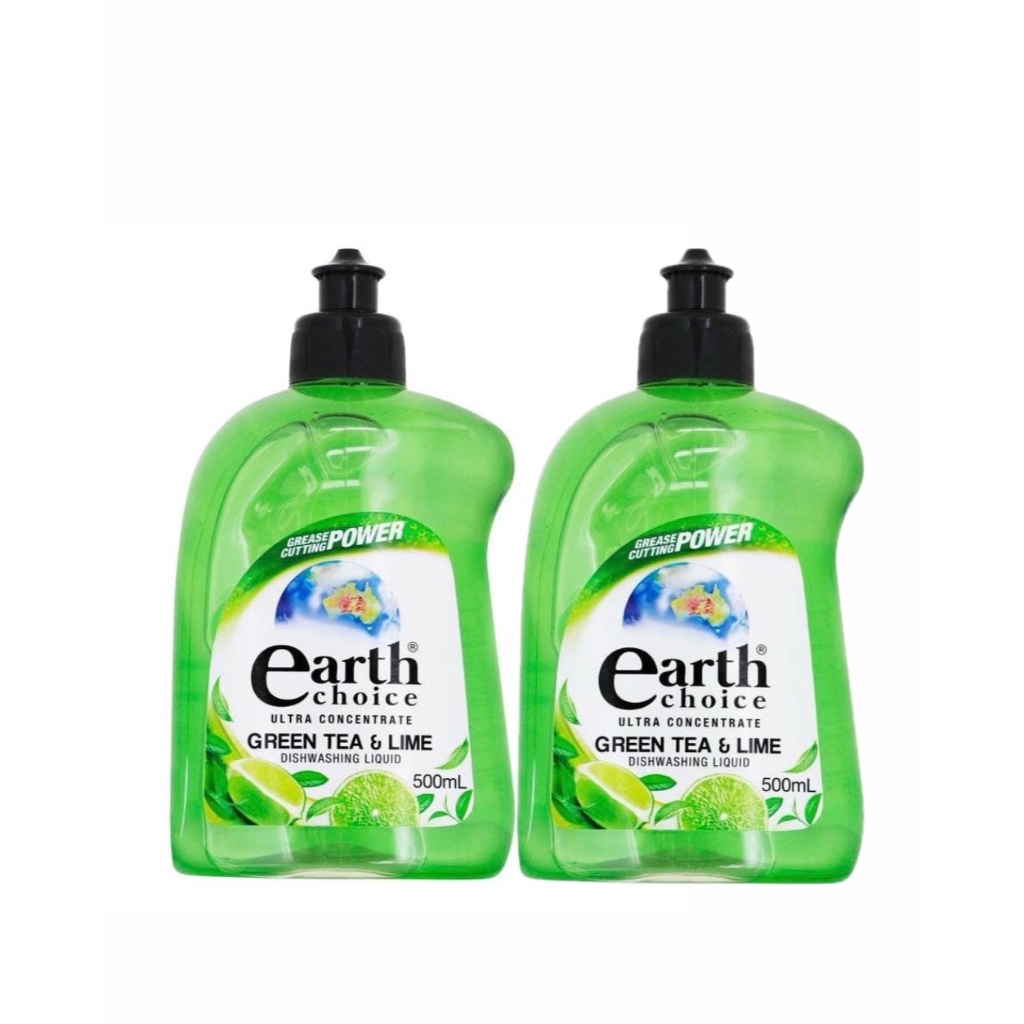 [แพ็กคู่] เอิร์ธชอยส์น้ำยาล้างจานสูตรเข้มข้นใบชาเขียวผสมมะนาว DISHWASHING CONCENTRATE GREEN TEA & LIME DISHWASHING