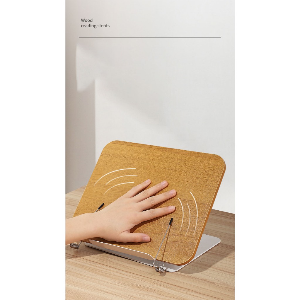 ขาตั้งแล็ปท็อป ขาตั้งอ่านหนังสือไม้ เหมาะสำหรับวาดภาพ ดูหนัง วางโน้ตเพลง ขาตั้งหมุนได้ 360° ยกได้ - รูปที่ 5