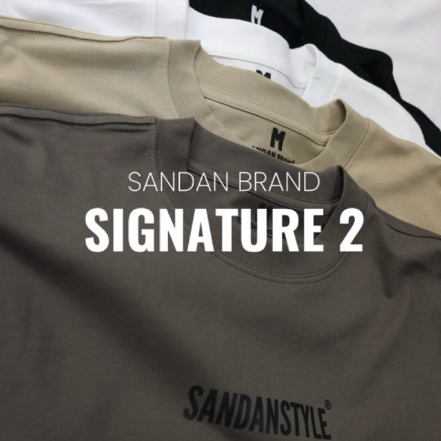 Sandan Oversize T-Shirt Cotton100% Sig 2 ทรงสวย คอติด ไหล่ตก