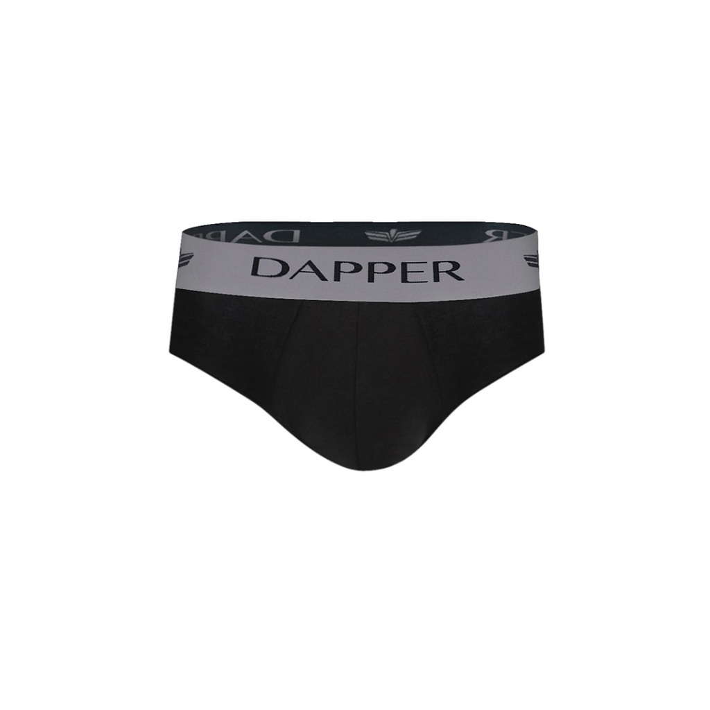 DAPPER سليب رجالي قطن بيما Iconic — أسود (قطعتان) — صورة 2