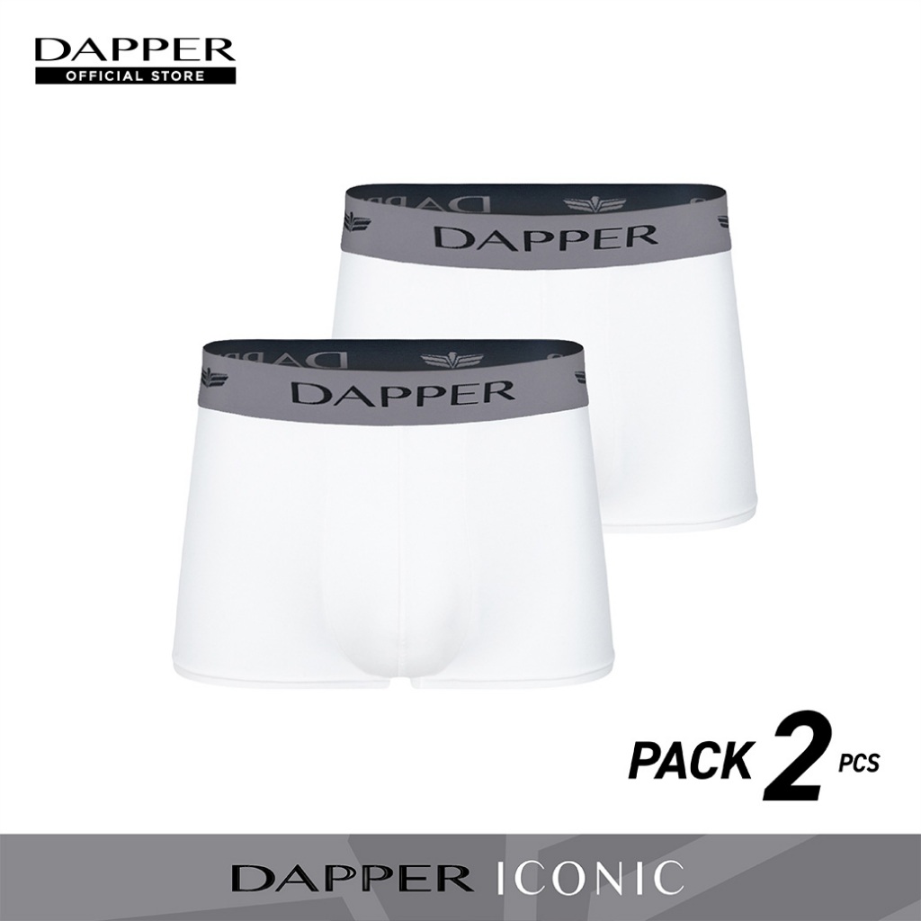 DAPPER [PACK 2 ชิ้น] กางเกงชั้นในชาย Dapper Iconic Pima Cotton ทรง Briefs สีขาว (UB1/WH/011E1)