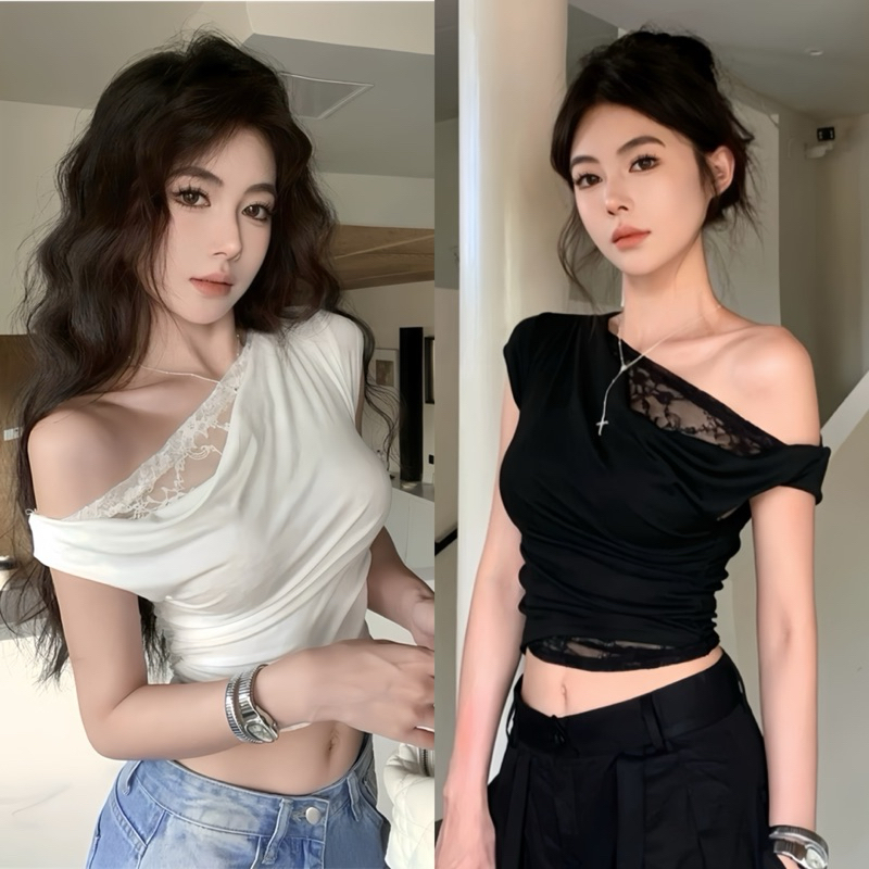 Classy Top | เสื้อเปิดไหล่ ปาดไหล่ แต่งไหล่เบี่ยง เสื้อ2เลเยอร์ สวยเก๋สุดๆ*พร้อมส่งในไทยงานตรงปก