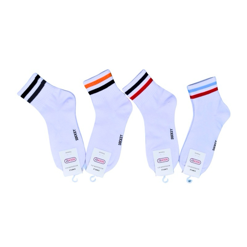 ถุงเท้าข้อกลาง ถุงเท้าทำงาน 12คู่ แบรนด์SOCKSY ผ้าหนานุ่มใส่สบาย