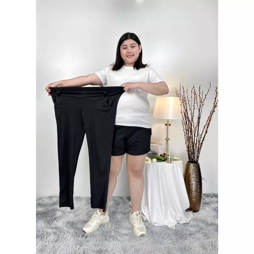 🌈ส่งฟรี🎀ลดทั้งร้าน🎀COD🔥พร้อมส่ง🟣2XL-8XL กางเกงทำงาน ผ้ายืด เลคกิ้ง กางเกงเลกกิ้ง ขายาว สาวอวบ ไซส์ใหญ่ ประเทศไทย K9386
