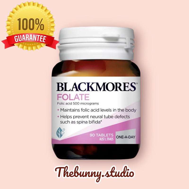 ❤️พร้อมส่งค่ะ❤️ Blackmores Folate 500mcg. (90เม็ด) อาหารเสริมสำหรับสตรีตั้งครรภ์