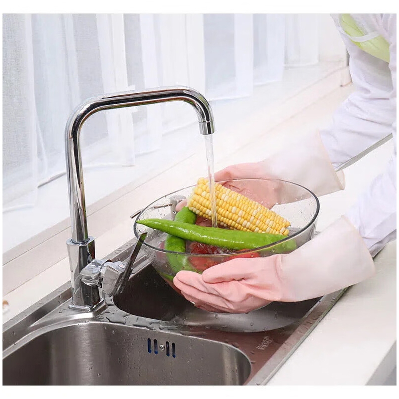 ยาง ถุงมือล้างจาน แม่บ้าน ถุงมือทำความสะอาด อเนกประสงค์ กันน้ำ ล้างห้องน้ำ PVC - รูปที่ 2