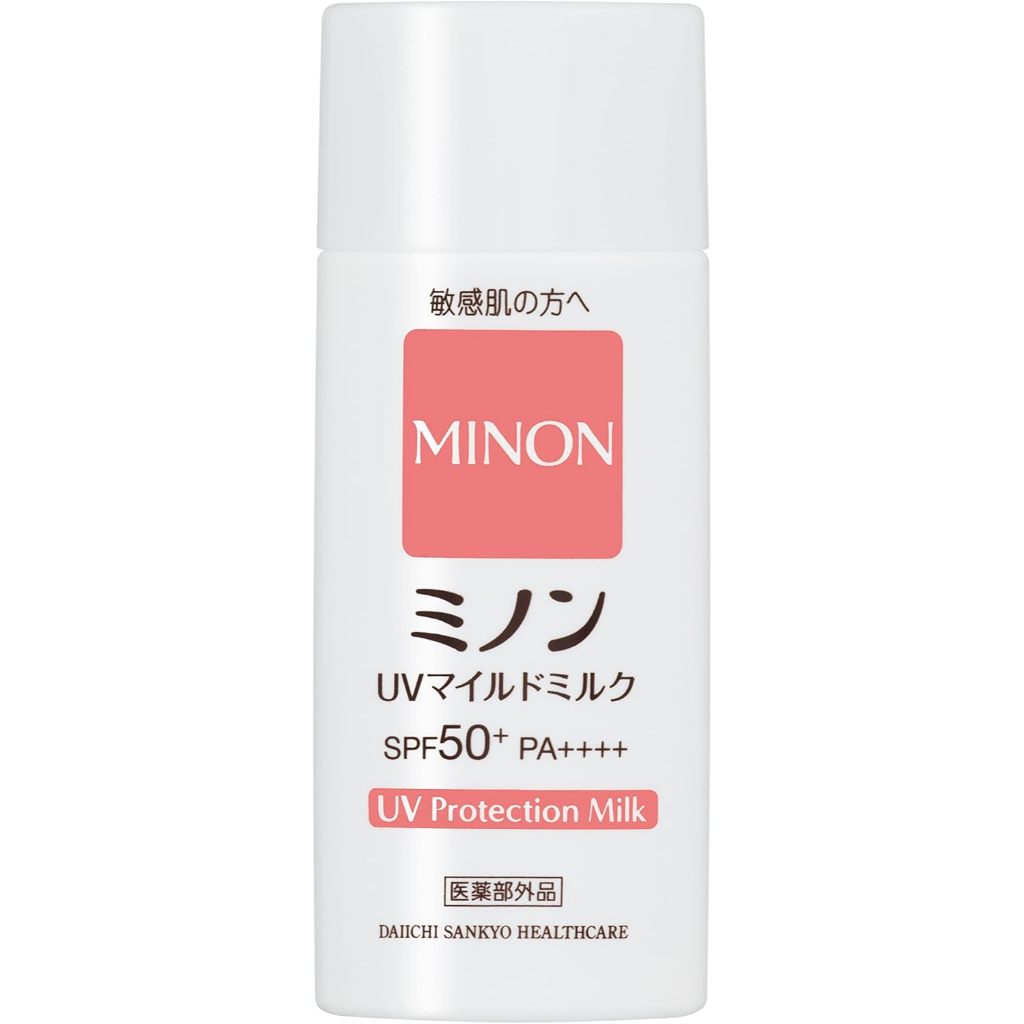 Japan Minon UV Mild Milk 80mL Sunscreen UV Care Sensitive Skin Prevents Skin Roughness SPF50+ PA++++