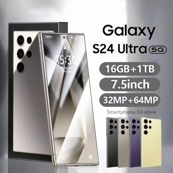 【รับประกัน1ปี】S24 Ultra 5G 7.5นิ้ว สมาร์ทโฟนโทรศัพท์สมาแรม16GBรอม1TBโทรศัพท์ถูกๆ NFC Android12.0