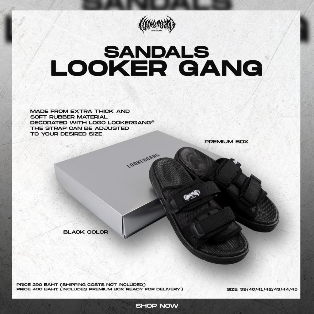 LOOKER-รองเท้าแตะlooker (สีดำ)รุ่นใหม่ (9%Clothing)